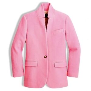 J. Crew Pink Notchless Collar Single-Button Blazer